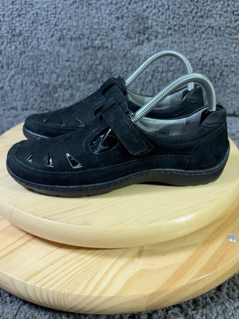 Waldlaufer Shoes Jill Loafer Womens Size 8 Black Nubuck Leather Comfort Handmade